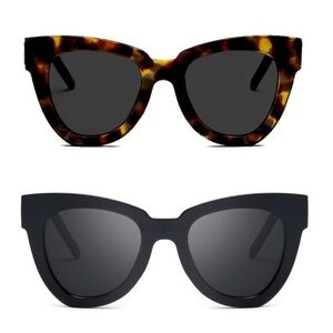 Stylish Tortoise and Black Sunglasses Set